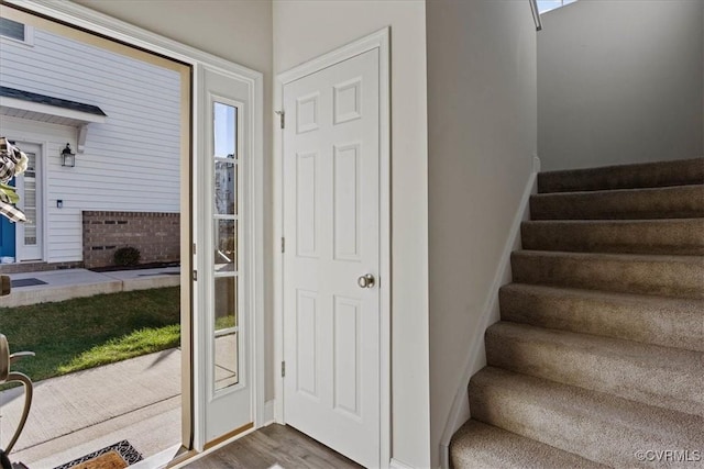 interior space with hardwood / wood-style floors