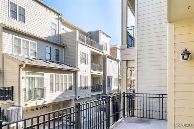 balcony with central AC unit