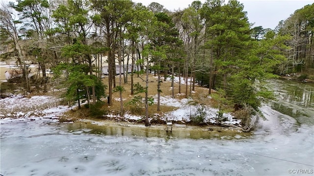 view of snow covered land