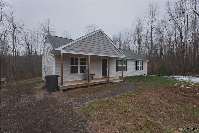 view of front of house featuring covered porch