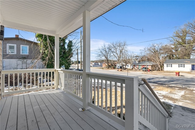 deck with covered porch