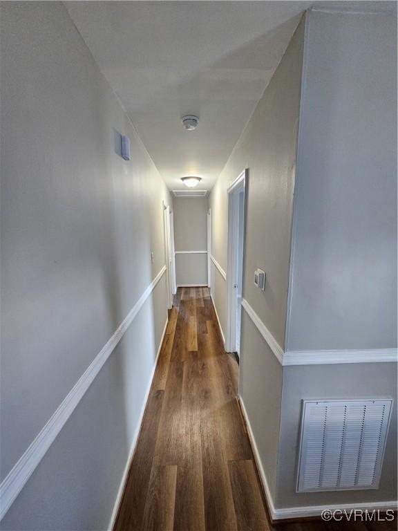 hall featuring dark hardwood / wood-style floors