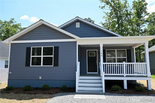 view of front of home with a porch