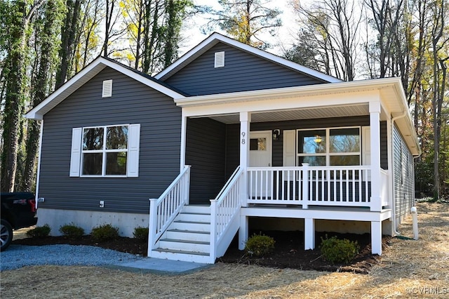 view of front of home with covered porch