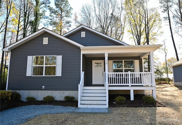 view of front of property with covered porch