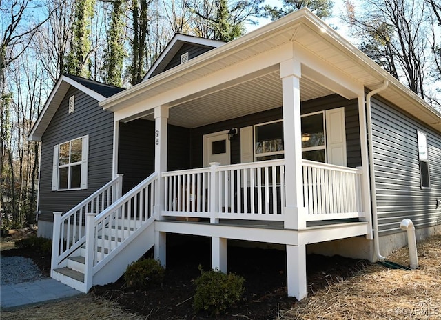 exterior space featuring a porch