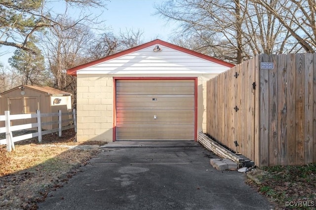 view of garage