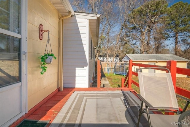 exterior space with a trampoline