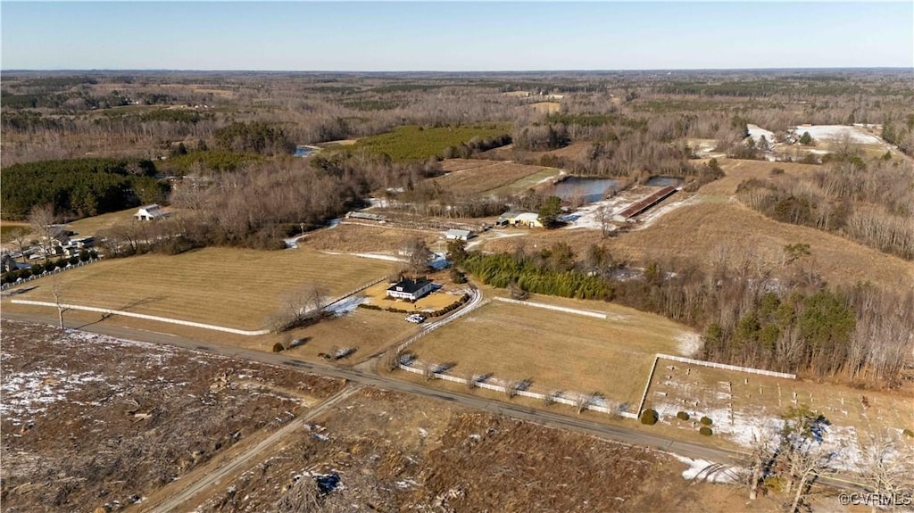 bird's eye view featuring a rural view