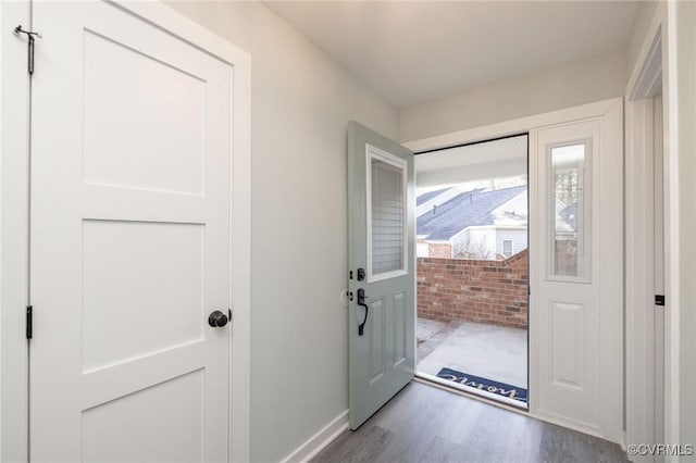 entryway featuring hardwood / wood-style floors