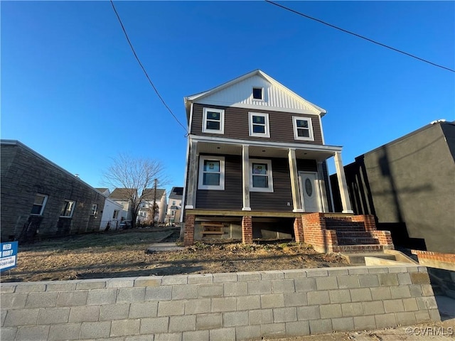 view of front of home with covered porch