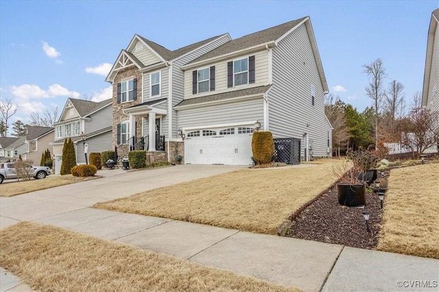 view of front of house with a garage