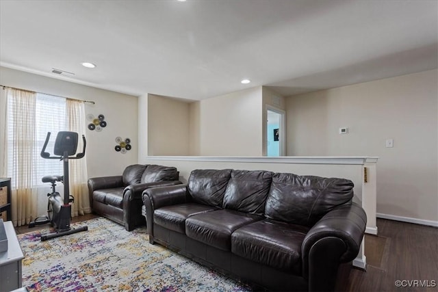 living room featuring hardwood / wood-style flooring