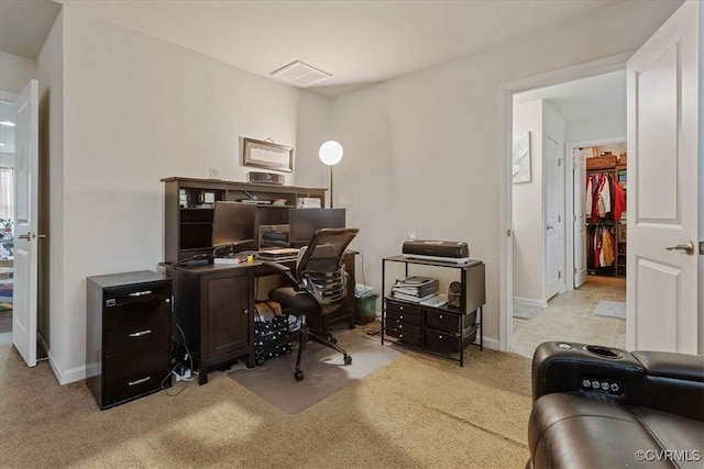 view of carpeted office