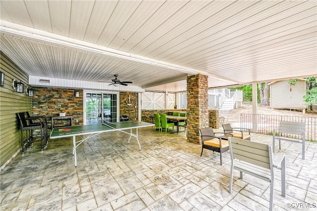 view of patio / terrace with ceiling fan