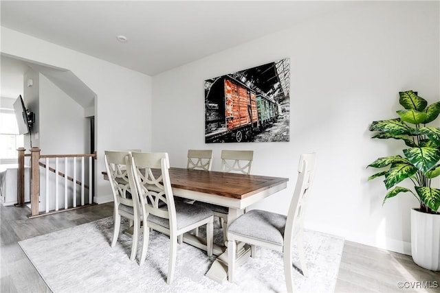 dining room featuring wood-type flooring