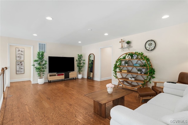 living room featuring wood-type flooring