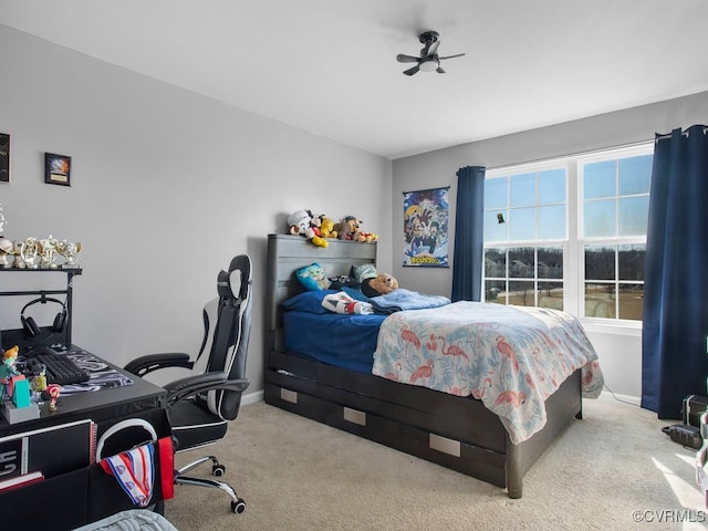 view of carpeted bedroom