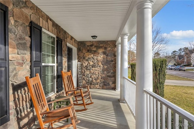 balcony with a porch