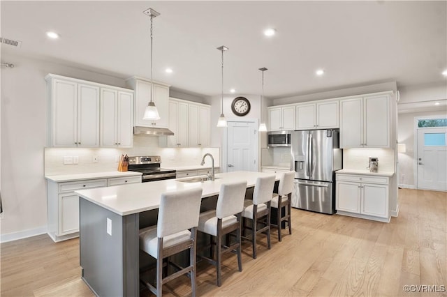 kitchen featuring sink, white cabinets, and stainless steel appliances