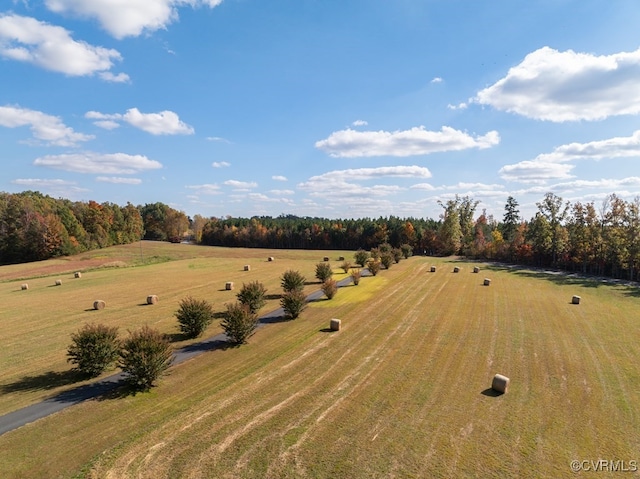 aerial view with a rural view