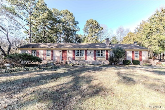 ranch-style home with a front yard