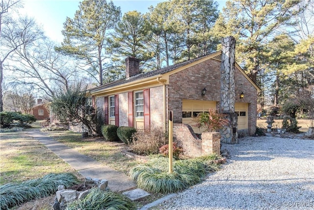 view of side of property featuring a garage