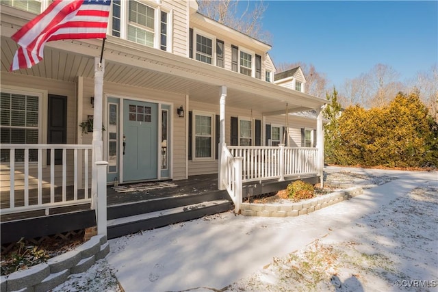 view of front of house with covered porch