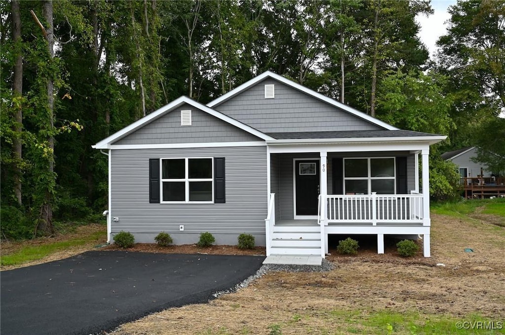 view of front of home with a porch