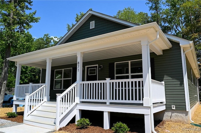 view of front of property with a porch