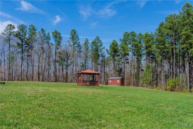 view of yard featuring a gazebo