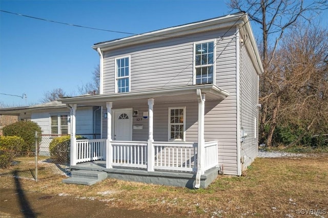 view of front of home featuring covered porch