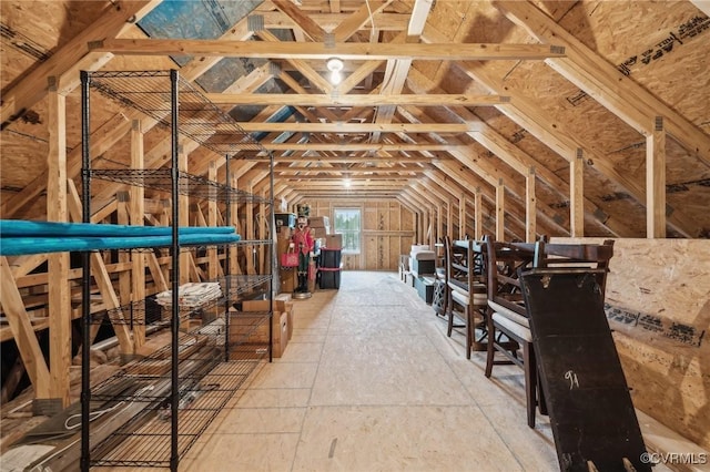 view of unfinished attic