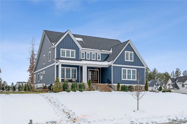 craftsman inspired home featuring a porch