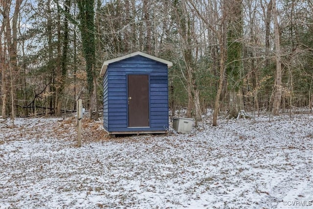 view of snow covered structure