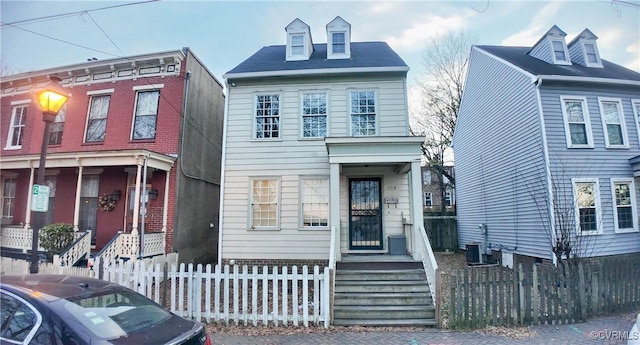 view of front of property featuring central AC