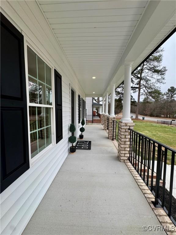 view of patio with covered porch