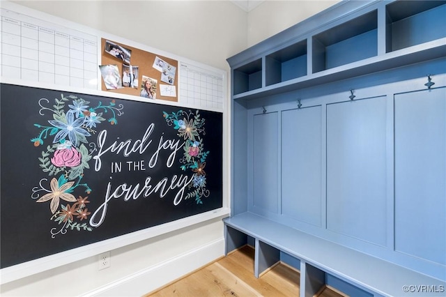 mudroom featuring wood finished floors