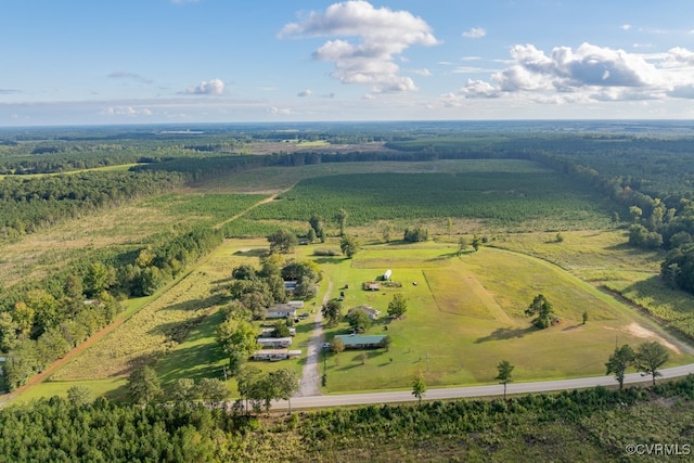 drone / aerial view with a rural view