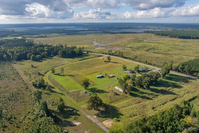 aerial view with a rural view