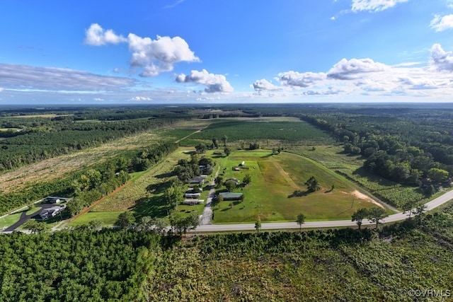 drone / aerial view with a rural view