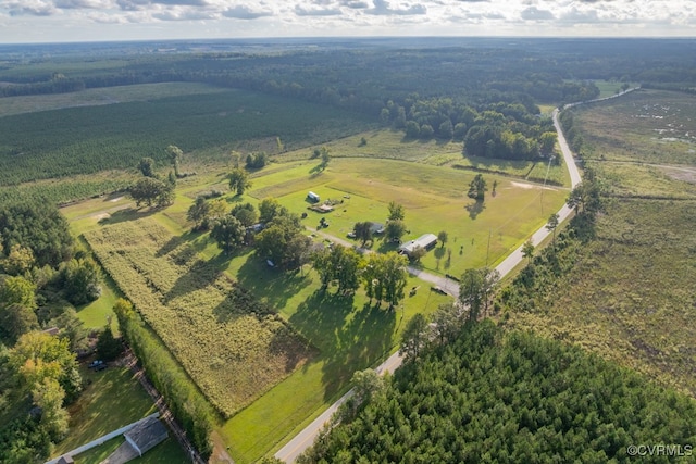 aerial view with a rural view