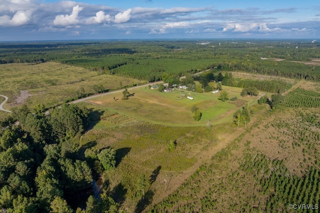 aerial view featuring a rural view