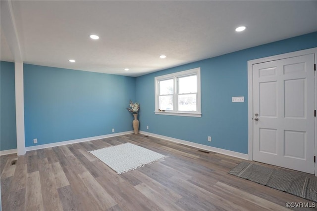 entrance foyer featuring light wood-type flooring