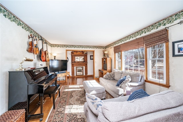 living room featuring hardwood / wood-style flooring