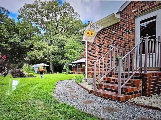 view of yard featuring a gazebo