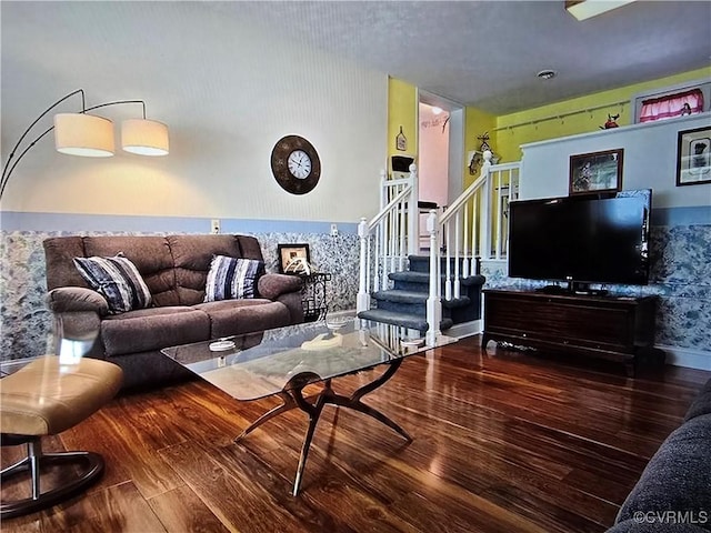 living room featuring hardwood / wood-style flooring