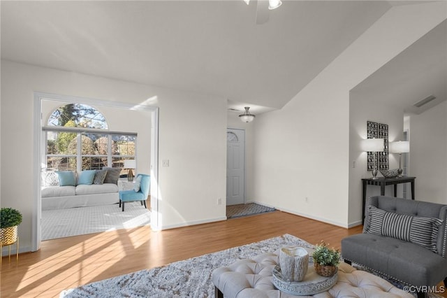 living room featuring hardwood / wood-style flooring