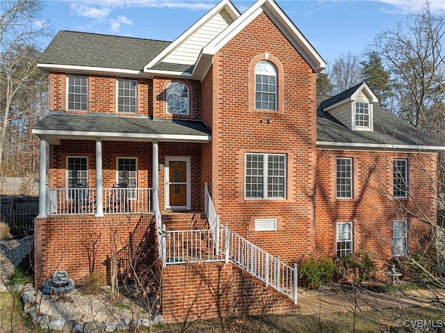 view of property with a porch