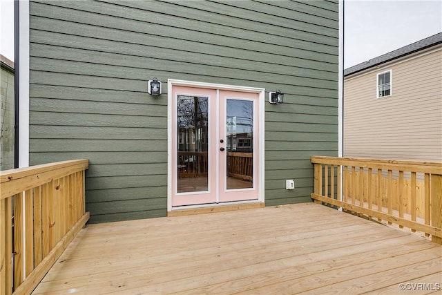 deck featuring french doors